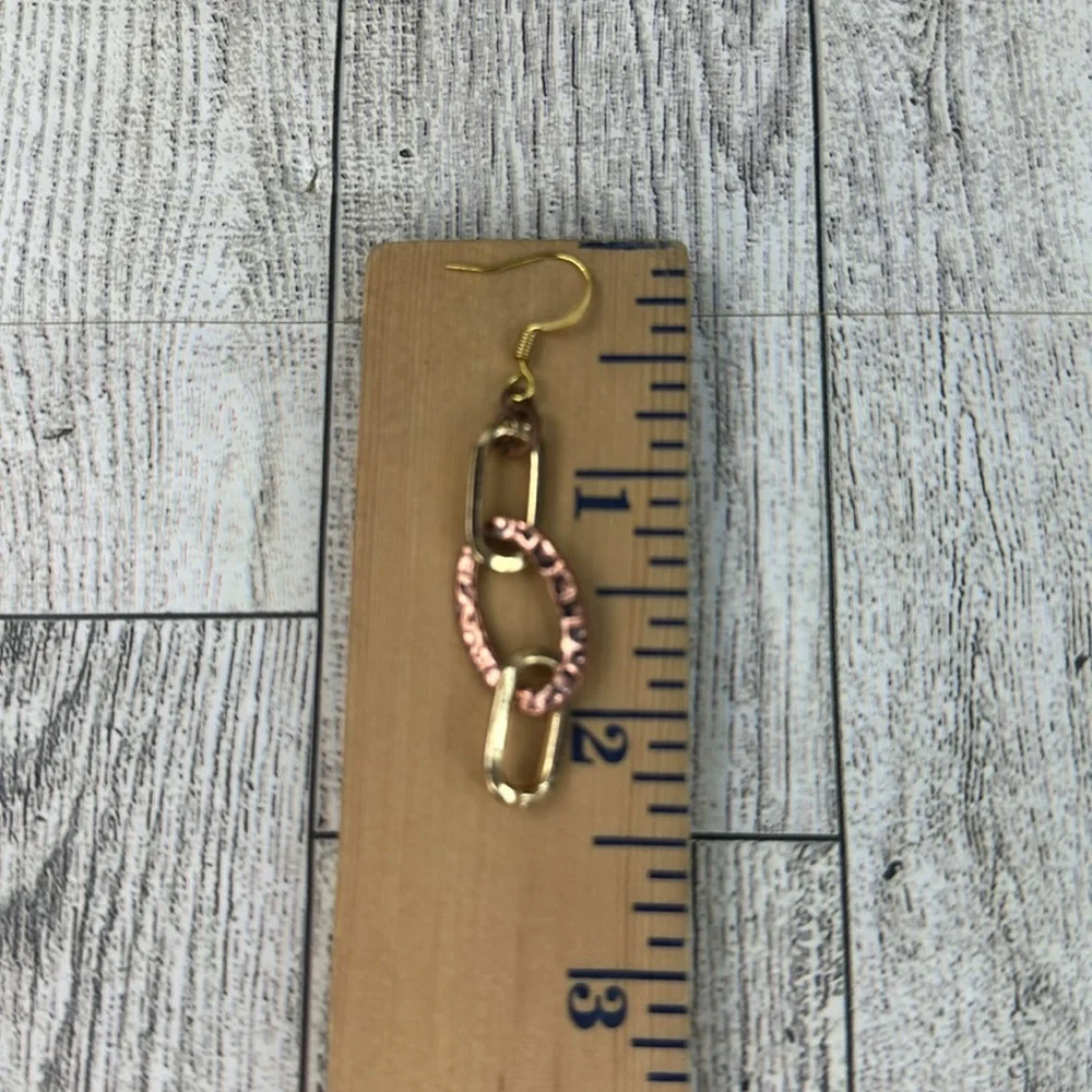 GOLD TONE & COPPER HAND CRAFTED EARRINGS